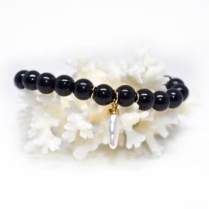 The Pearl BLACK TOURMALINE Bracelet | Natural genuine Array bracelets. Buy crystal jewelry, handmade handcrafted artisan jewelry for women.  Unique handmade gift ideas. #jewelry #beadedbracelets #beadedjewelry #gift #shopping #handmadejewelry #fashion #style #product #bracelets #affiliate #ad