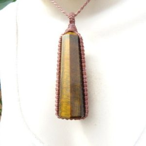 Shop Tiger Iron Pendants! Tiger Iron macrame necklace, tiger eye necklace, gift ideas for the rock collector, fathers day gift ideas, statment necklace | Natural genuine Tiger Iron pendants. Buy crystal jewelry, handmade handcrafted artisan jewelry for women.  Unique handmade gift ideas. #jewelry #beadedpendants #beadedjewelry #gift #shopping #handmadejewelry #fashion #style #product #pendants #affiliate #ad