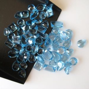 Shop Topaz Faceted Beads! 10 Pieces 5mm To 8mm Natural Swiss Blue Topaz Mix Shaped Faceted Loose Gemstones BB316 | Natural genuine faceted Topaz beads for beading and jewelry making.  #jewelry #beads #beadedjewelry #diyjewelry #jewelrymaking #beadstore #beading #affiliate #ad