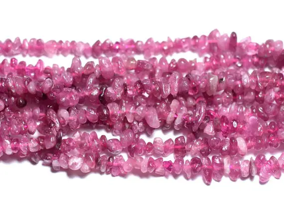 20pc - Perles Pierre - Tourmaline Rose Rocailles Chips 2-6mm - 4558550029614