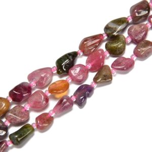Shop Tourmaline Chip & Nugget Beads! Multi Color Tourmaline Pebble Nugget Beads Size 5-8mm 8-10mm 10-12mm 15.5'' Str | Natural genuine chip Tourmaline beads for beading and jewelry making.  #jewelry #beads #beadedjewelry #diyjewelry #jewelrymaking #beadstore #beading #affiliate #ad
