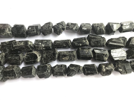 Natural Tourmaline 15-20mm Raw Nuggets Genuine Loose Black Freeshape Beads 15 Inch Jewelry Supply Bracelet Necklace Material Support