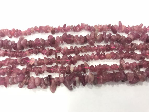 Natural Pink Tourmaline 4-6mm Chips Genuine Nugget Loose Beads 15 Inch Jewelry Supply Bracelet Necklace Material Support Wholesale