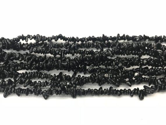 Natural Black Tourmaline 4-6mm Chips Genuine Nugget Loose Beads 34 Inch Jewelry Supply Bracelet Necklace Material Support Wholesale