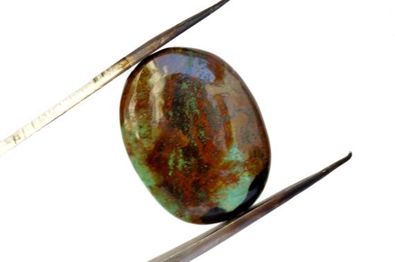 Turquoise Crystal Cabochon (19mm X 15mm X 4mm) 9.5cts - Oval Cabochon Stone - Loose Gem
