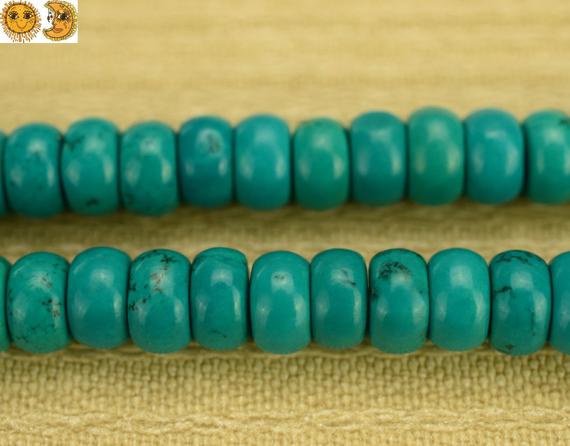 Turquoise Smooth Rondelle Beads,turquoise,green Color,natural,gemstone,2x4mm 4x6mm For Choice,15" Full Strand