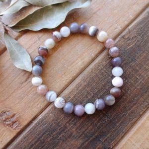 Shop Agate Bracelets! Botswana Agate stretch bracelet | Natural genuine Agate bracelets. Buy crystal jewelry, handmade handcrafted artisan jewelry for women.  Unique handmade gift ideas. #jewelry #beadedbracelets #beadedjewelry #gift #shopping #handmadejewelry #fashion #style #product #bracelets #affiliate #ad