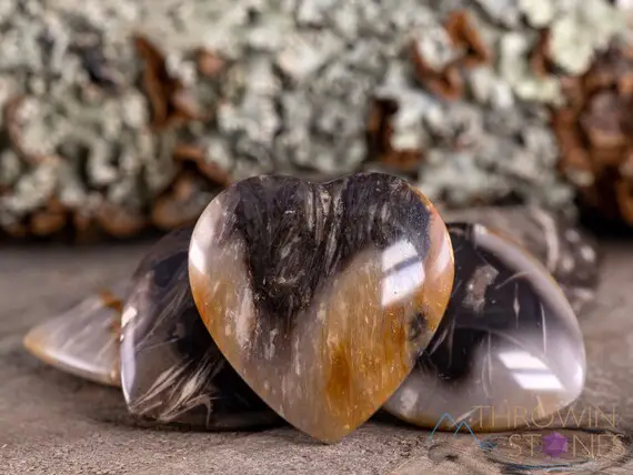 Feather Agate Crystal Heart - Crystal Cabochon, Jewelry Making, Self Care, Home Decor, E1677