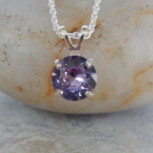 Shop Alexandrite Jewelry! Alexandrite 8mm Necklace ~ Alexandrite Pendant ~ Alexandrite Layering Necklace ~ Vibrant Purple to Pink Color Change ~ June Birthstone | Natural genuine Alexandrite jewelry. Buy crystal jewelry, handmade handcrafted artisan jewelry for women.  Unique handmade gift ideas. #jewelry #beadedjewelry #beadedjewelry #gift #shopping #handmadejewelry #fashion #style #product #jewelry #affiliate #ad