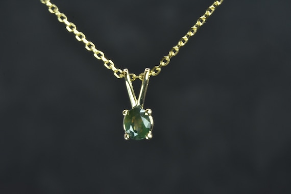 Color Changing Alexandrite Necklace In 14k Gold, Ready To Ship Gift, June Birthstone, Dainty Natural Alexandrite Pendant
