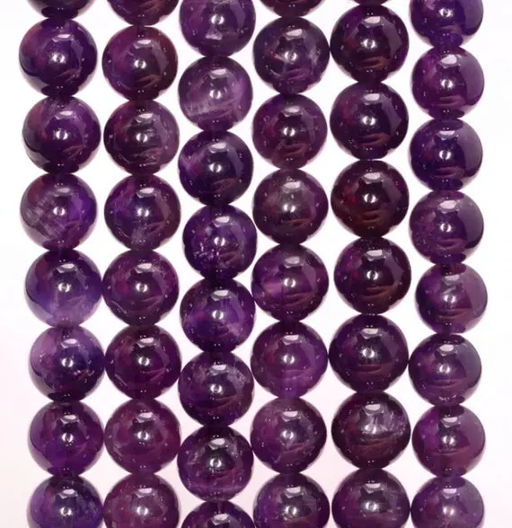 10mm Amethyst Gemstone Grade Aaa Purple Round Loose Beads 15.5 Inch Full Strand (80008580-813)