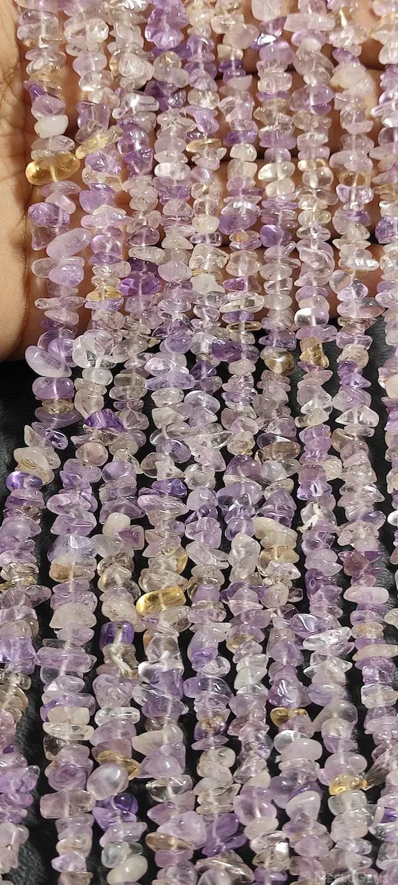 34"inches Strand,natural Ametrine Gemstone Uncut Chips Raw Beads,smooth Raw Uncut Beads, Nugget Beads, Aaa Quality Uncut Chips Strand