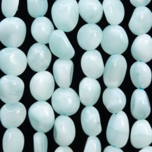 Shop Angelite Beads! Genuine Natural Angelite Gemstone Beads 8x5MM Aqua Blue Green Pebble Nugget AAA Quality Loose Beads (116567) | Natural genuine chip Angelite beads for beading and jewelry making.  #jewelry #beads #beadedjewelry #diyjewelry #jewelrymaking #beadstore #beading #affiliate #ad