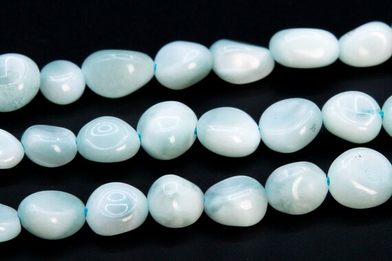 8x5mm Aqua Blue Green Angelite Beads Grade Aaa Genuine Natural Gemstone Pebble Nugget Loose Beads 15.5"/7.5" Bulk Lot Options (116567)