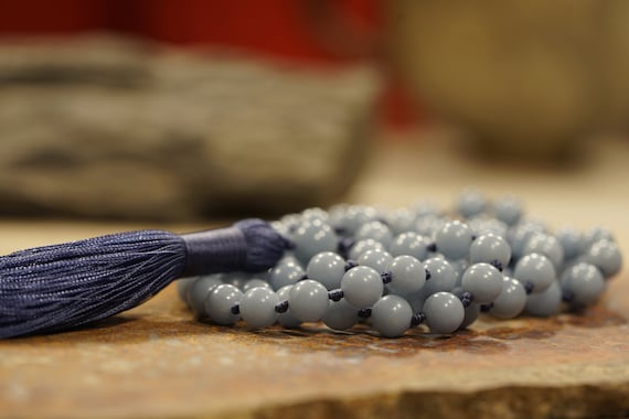 Angelite Mala • Angelite Necklace • Blue Mala • 8mm • Gift For Her • 3732
