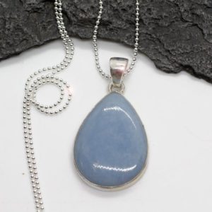 Shop Angelite Necklaces! Nothing But Blue Skies –  Beautiful Angelite Sterling Silver Necklace | Natural genuine Angelite necklaces. Buy crystal jewelry, handmade handcrafted artisan jewelry for women.  Unique handmade gift ideas. #jewelry #beadednecklaces #beadedjewelry #gift #shopping #handmadejewelry #fashion #style #product #necklaces #affiliate #ad
