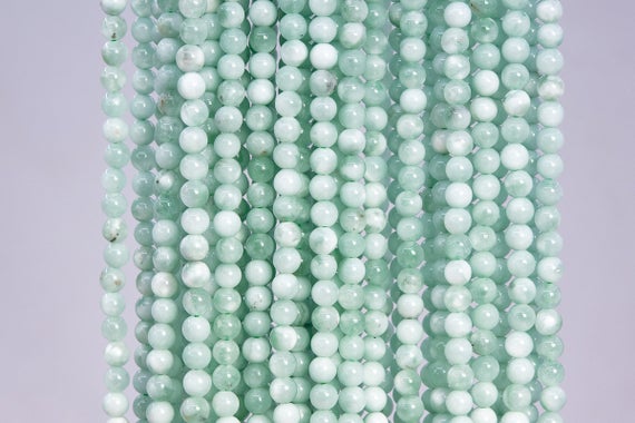 Genuine Natural Angelite Gemstone Beads 5mm Green Round Aaa Quality Loose Beads (112952)