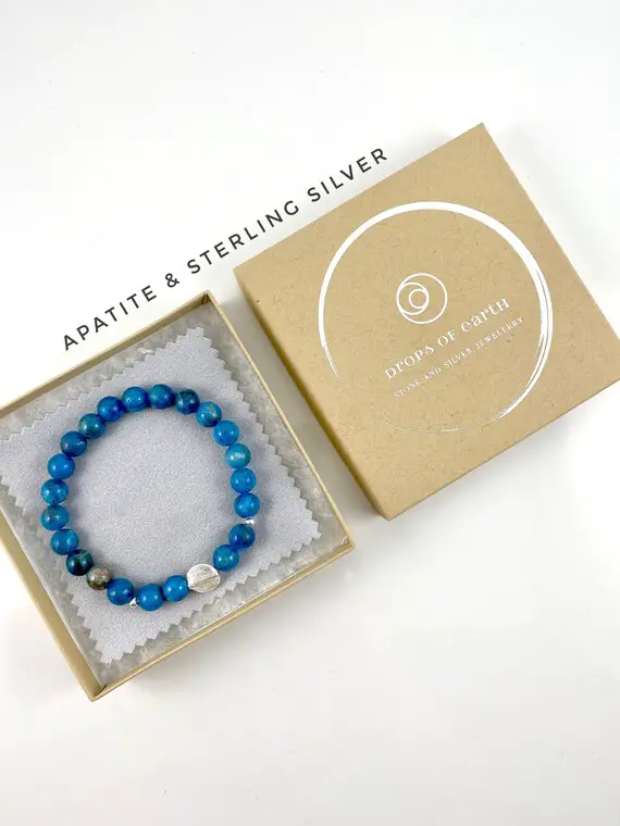 Apatite, Blue Apatite Bracelet With Sterling Silver