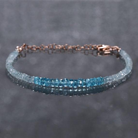 Genuine Aquamarine Bracelet | Sterling Silver Gemstone Jewelry | Hill Tribes Silver Double Wrap Bracelet | Blue Green Apatite Bead Jewelry
