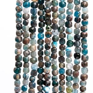 Shop Apatite Faceted Beads! Genuine Natural Apatite Gemstone Beads 4-5MM Blue Faceted Cube A Quality Loose Beads (116872) | Natural genuine faceted Apatite beads for beading and jewelry making.  #jewelry #beads #beadedjewelry #diyjewelry #jewelrymaking #beadstore #beading #affiliate #ad
