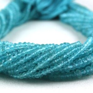 Shop Apatite Faceted Beads! Best Quality 1 Strand Natural Apatite Rondelle Faceted Beads, 3-3.5 MM, Blue Apatite Gemstone, 13" Long, Birthstone Beads,Wholesale Price | Natural genuine faceted Apatite beads for beading and jewelry making.  #jewelry #beads #beadedjewelry #diyjewelry #jewelrymaking #beadstore #beading #affiliate #ad