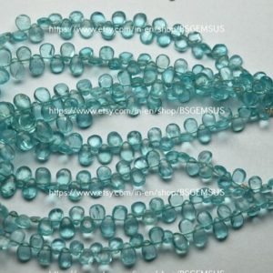 Shop Apatite Bead Shapes! 7 Inches Strand,Natural Sky Blue Apatite Smooth Pear Shaped Briolette 5-7mm | Natural genuine other-shape Apatite beads for beading and jewelry making.  #jewelry #beads #beadedjewelry #diyjewelry #jewelrymaking #beadstore #beading #affiliate #ad
