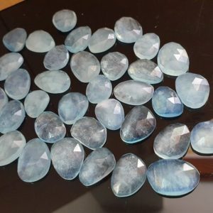 Shop Aquamarine Cabochons! 14-16mm Aquamarine Rose Cut Cabochons, Natural Faceted Free Form Shape Aquamarine Flat Back Cabochon (5Pcs To 10Pcs Option) – PNT52 | Natural genuine stones & crystals in various shapes & sizes. Buy raw cut, tumbled, or polished gemstones for making jewelry or crystal healing energy vibration raising reiki stones. #crystals #gemstones #crystalhealing #crystalsandgemstones #energyhealing #affiliate #ad