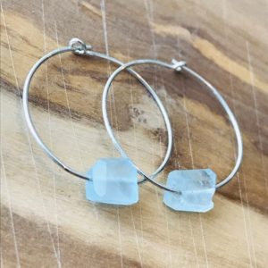 Shop Aquamarine Earrings! Natural Aquamarine Earrings Raw Aquamarine Earrings March Birthstone Healing Earrings Charm Earrings Boho Earrings Hoop Earrings | Natural genuine Aquamarine earrings. Buy crystal jewelry, handmade handcrafted artisan jewelry for women.  Unique handmade gift ideas. #jewelry #beadedearrings #beadedjewelry #gift #shopping #handmadejewelry #fashion #style #product #earrings #affiliate #ad