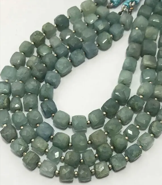 7 - 8 Mm Aquamarine Faceted Box Gemstone Beads Strand Sale / Semi Precious Beads / Aquamarine Faceted Beads / Wholesale Beads / Faceted Bead