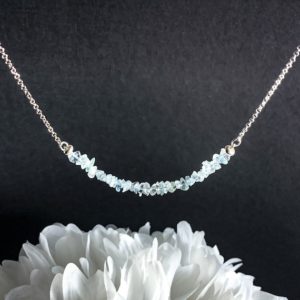 Shop Aquamarine Necklaces! Raw Aquamarine Crystal Necklace Pisces Aquamarine March Birthstone Birthday | Natural genuine Aquamarine necklaces. Buy crystal jewelry, handmade handcrafted artisan jewelry for women.  Unique handmade gift ideas. #jewelry #beadednecklaces #beadedjewelry #gift #shopping #handmadejewelry #fashion #style #product #necklaces #affiliate #ad