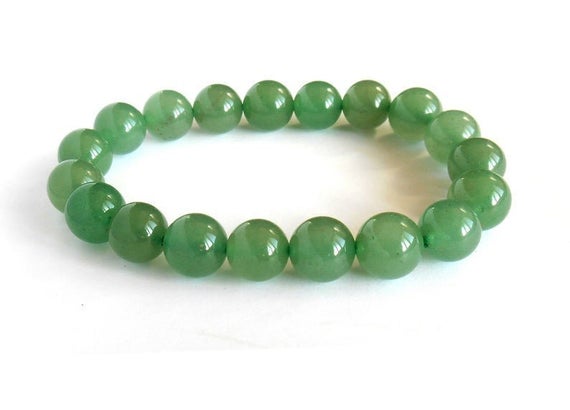 Green Aventurine Gemstone Bead Bracelet Prosperity Manifestation Chakra Energy Gift For Men & Women