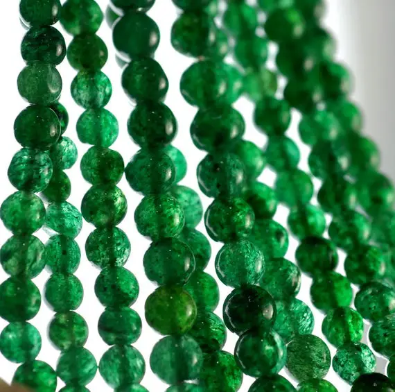 5x4-6x5mm Green Moss Aventurine Gemstone Green Nugget Round Loose Beads 14 Inch Full Strand (90185161-892)