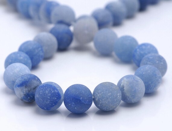 4mm Matte Blue Aventurine Gemstone Blue Round Loose Beads 15 Inch Full Strand (80002218-m2)