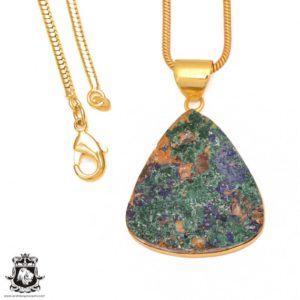 Shop Azurite Pendants! Azurite Malachite Druzy Energy Healing Necklace • Meditation Crystal Necklace • 24K Gold  Minimalist Necklace  GPH376 | Natural genuine Azurite pendants. Buy crystal jewelry, handmade handcrafted artisan jewelry for women.  Unique handmade gift ideas. #jewelry #beadedpendants #beadedjewelry #gift #shopping #handmadejewelry #fashion #style #product #pendants #affiliate #ad