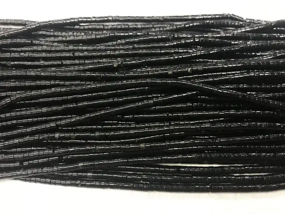 Genuine Black Tourmaline 2x4mm Heishi Natural Gemstone Loose Beads 15 Inch Jewelry Supply Bracelet Necklace Material Support Wholesale
