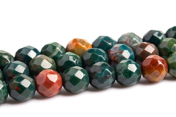 4mm Dark Green Blood Stone Beads Grade Aaa Genuine Natural Gemstone Faceted Round Loose Beads 14.5" / 7.5" Bulk Lot Options (103914)