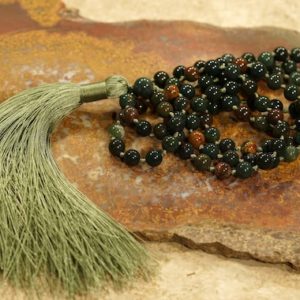 Shop Bloodstone Necklaces! Bloodstone Mala • Hand-Knotted Mala • Bloodstone Mala Beads 108 • 8mm • Mala for Purification • Mala Strength • Spiritual Warrior • 3752 | Natural genuine Bloodstone necklaces. Buy crystal jewelry, handmade handcrafted artisan jewelry for women.  Unique handmade gift ideas. #jewelry #beadednecklaces #beadedjewelry #gift #shopping #handmadejewelry #fashion #style #product #necklaces #affiliate #ad
