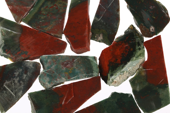 Large Raw Bloodstone Slices, Rough Bloodstone, Genuine Bloodstone Crystal, Healing Crystal, Bulk Raw Gemstone, Bloodstone001