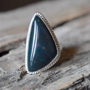Shop Bloodstone Rings! Bloodstone ring , Statement ring , 925 sterling silver , Bloodstone gemstone silver ring , women jewellery gift #B227 | Natural genuine Bloodstone rings, simple unique handcrafted gemstone rings. #rings #jewelry #shopping #gift #handmade #fashion #style #affiliate #ad
