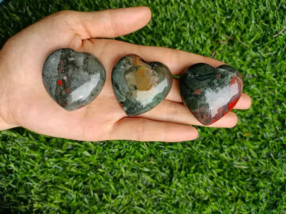Bloodstone Heart Puffy Large 40mm (1.5")