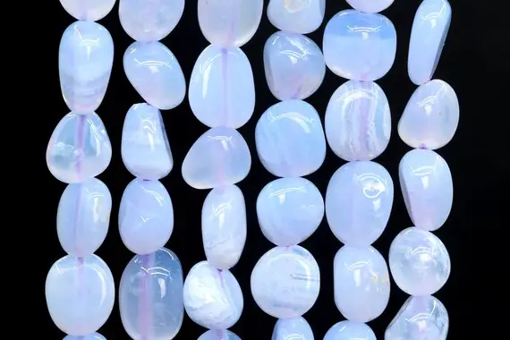 Genuine Natural Blue Lace Agate Gemstone Beads 7-9mm Purple Blue Pebble Nugget Aa Quality Loose Beads (108453)