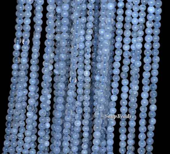 2mm Chalcedony Blue Lace Agate Gemstone Grade A Blue Round 2mm Loose Beads 16 Inch Full Strand Lot 1,2,6,12 And 50 (90190695-107-2mm F)