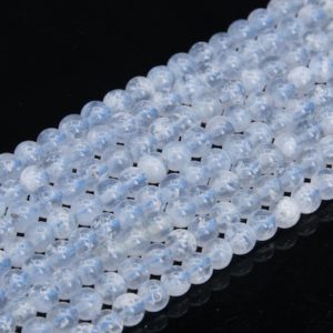 Shop Blue Lace Agate Round Beads! 4MM Transparent Snowflake Blue Lace Agate Beads Brazil Grade A Genuine Natural Gemstone Round Loose Beads 15" Bulk Lot Options (109186) | Natural genuine round Blue Lace Agate beads for beading and jewelry making.  #jewelry #beads #beadedjewelry #diyjewelry #jewelrymaking #beadstore #beading #affiliate #ad