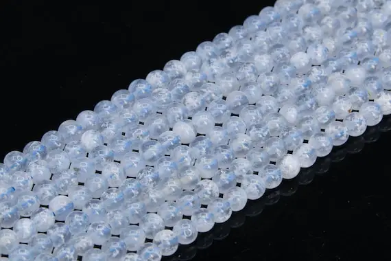 4mm Transparent Snowflake Blue Lace Agate Beads Brazil Grade A Genuine Natural Gemstone Round Loose Beads 15" Bulk Lot Options (109186)