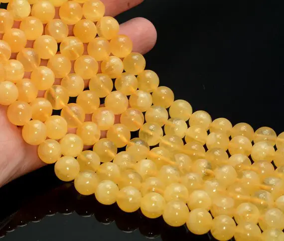 10mm Genuine Rare Yellow Calcite Gemstone Grade Aaa Round Loose Beads 15.5 Inch Full Strand Bulk Lot 1,2,6,12 And 50 (80007137-a244)