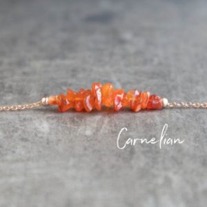 Carnelian Necklace, Crystal Necklaces for Women in Gold, Sterling Silver & Rose Gold, Gift for Her | Natural genuine Carnelian necklaces. Buy crystal jewelry, handmade handcrafted artisan jewelry for women.  Unique handmade gift ideas. #jewelry #beadednecklaces #beadedjewelry #gift #shopping #handmadejewelry #fashion #style #product #necklaces #affiliate #ad