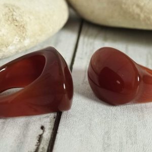 Shop Carnelian Rings! Red Carnelian ring,  Saddle ring, Dark deep red chunky gemstone ring, Modern cocktail ring | Natural genuine Carnelian rings, simple unique handcrafted gemstone rings. #rings #jewelry #shopping #gift #handmade #fashion #style #affiliate #ad