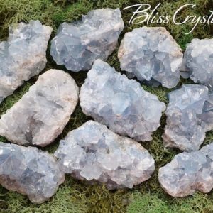 Shop Celestite Stones & Crystals! Pretty! 1 CELESTITE Med Geode Rough Mineral Point Specimen Natural Raw Celestite Crystal Healing Celestite Point Stone #CG22 | Natural genuine stones & crystals in various shapes & sizes. Buy raw cut, tumbled, or polished gemstones for making jewelry or crystal healing energy vibration raising reiki stones. #crystals #gemstones #crystalhealing #crystalsandgemstones #energyhealing #affiliate #ad