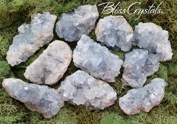 Pretty! 1 Celestite Med Geode Rough Mineral Point Specimen Natural Raw Celestite Crystal Healing Celestite Point Stone #cg22