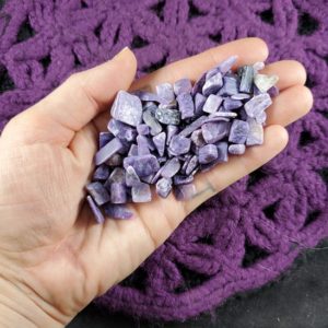 Shop Tumbled Charoite Crystals & Pocket Stones! 50g Charoite Tiny Chips Tumbled Polished Small Pieces Crystal Purple Stones Crystals Russian 50 grams bulk | Natural genuine stones & crystals in various shapes & sizes. Buy raw cut, tumbled, or polished gemstones for making jewelry or crystal healing energy vibration raising reiki stones. #crystals #gemstones #crystalhealing #crystalsandgemstones #energyhealing #affiliate #ad